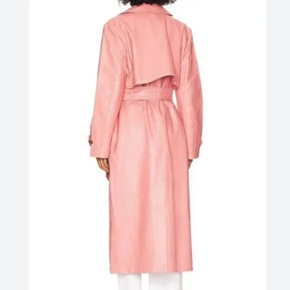 Free People Morrison Trench Long Coat Vegan Leather Front Button Closure… - Picture 3 of 8